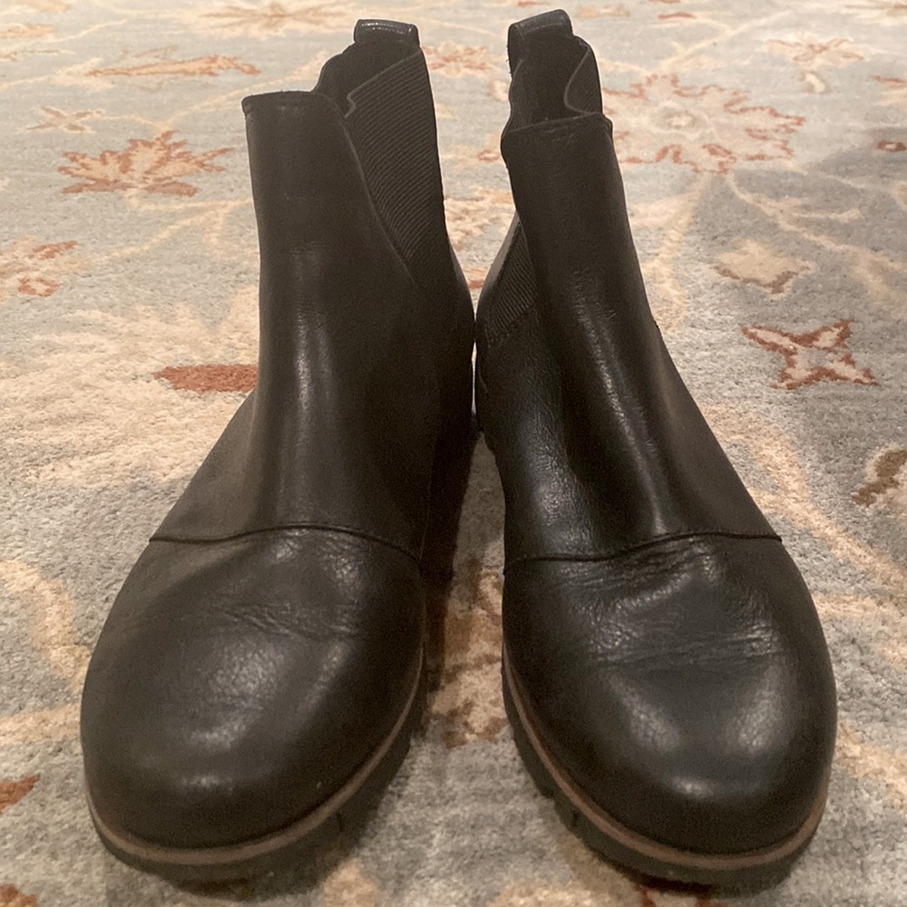 Sorel Harlow Slip-on Black Waterproof Ankle Boots Size 8